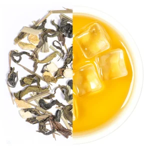 Refreshing citrus tea with lemon slices